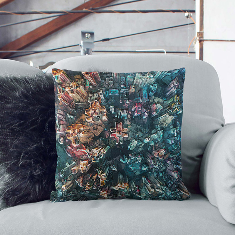 Square Throw Cushion, 40cm H x 40cm W x 15cm D
