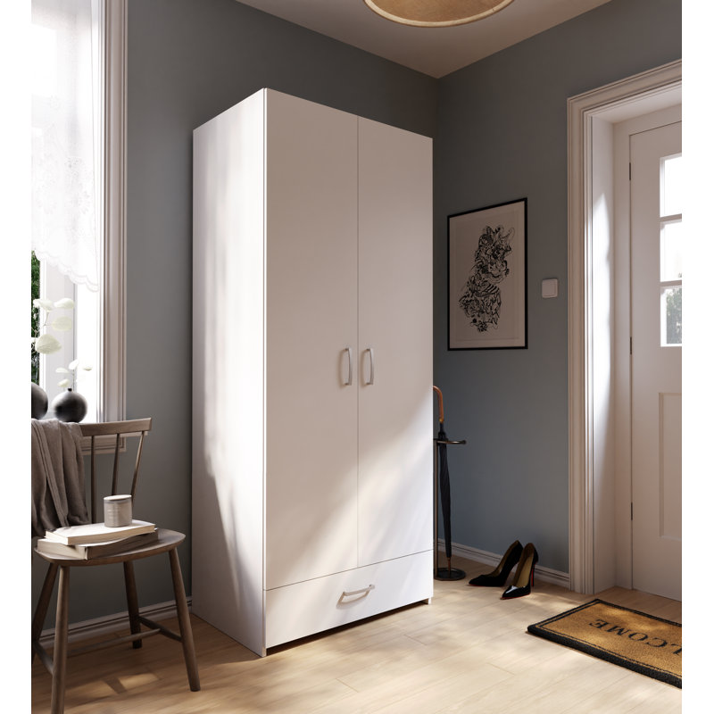 Rankine Manufactured Wood Wardrobe, White