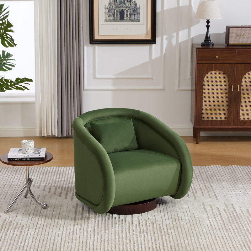 Fauteuil d'appoint pivotant avec assise rembourrée, Green