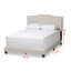 Très grand lit rembourré Gandert, beige clair H 50,90 po x l 80,30 po x L 83,30 po Gandert-29885487-29885490