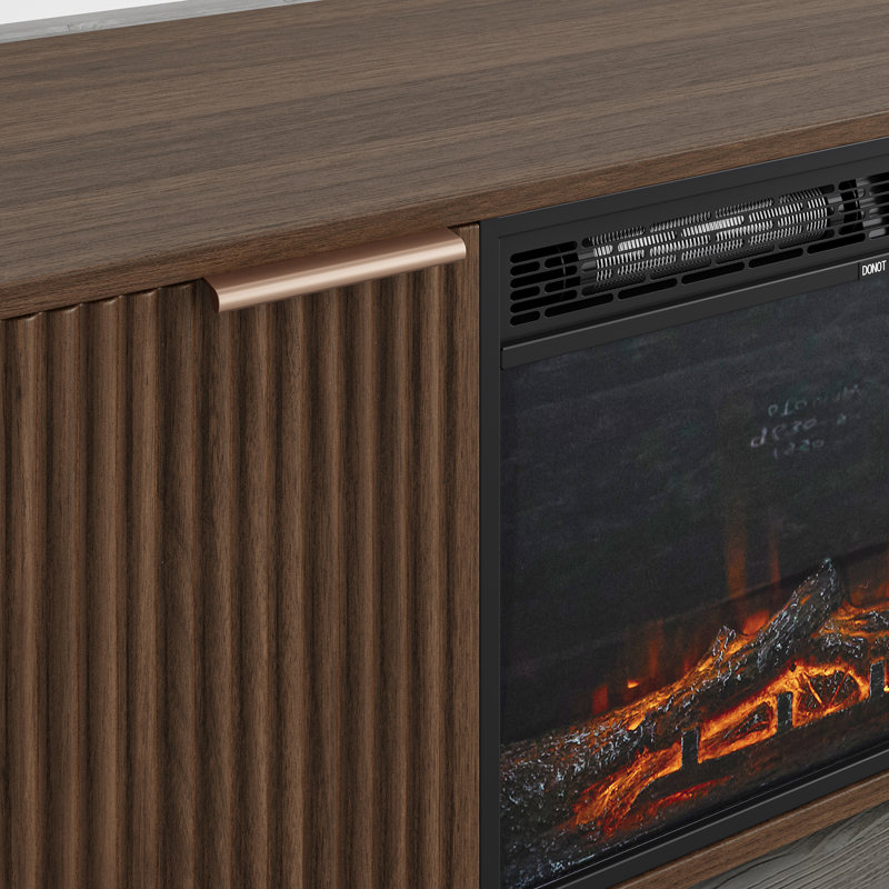 Meuble télé 70 po avec tablettes réglables, Noyer