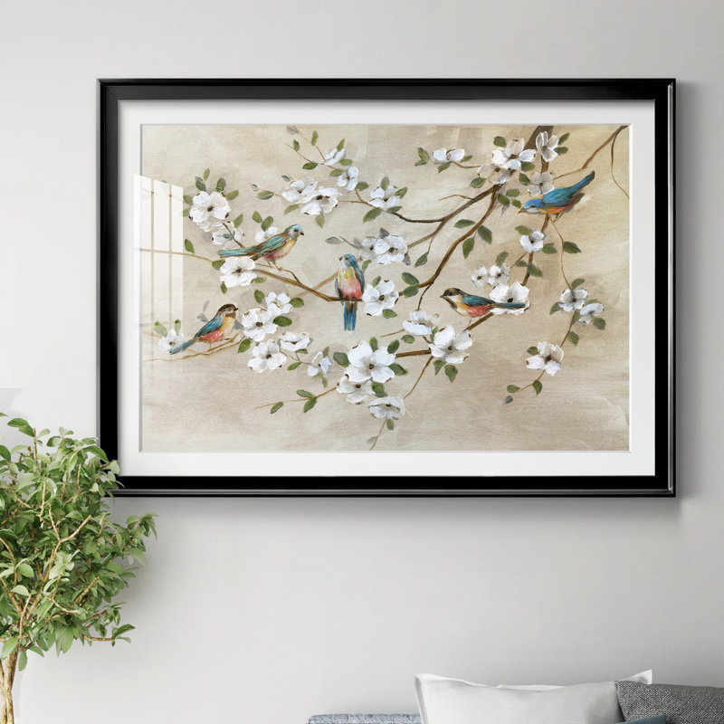 Oiseaux d'une plume - peinture encadrée, H 22,5 po x l 30,5 po x P 1,5 po, Cadre noir