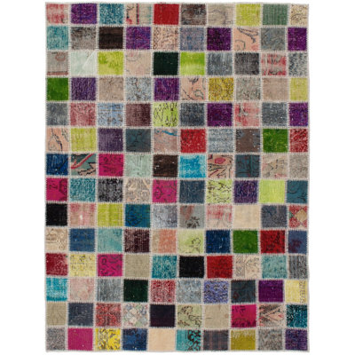 Arby One-of-a-Kind 4'2" x 6'5" 2010s Rectangle Wool Area Rug in Blue and Red