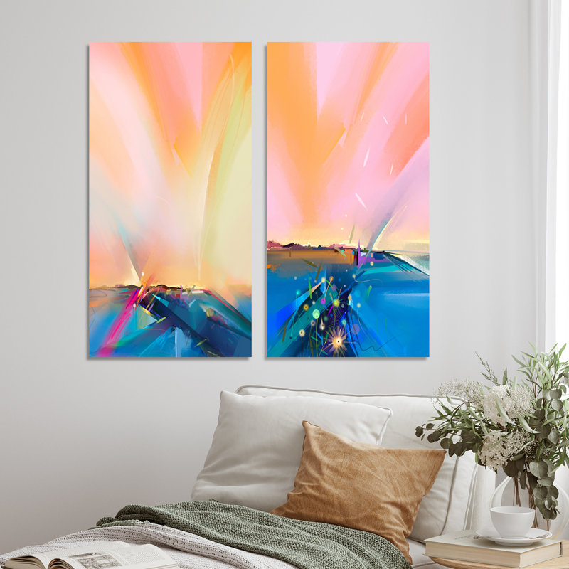 Ensemble de 2 impressions sur toile, "Ocean Waves", Toile tendue, H 20 po x l 24 po x P 1 po