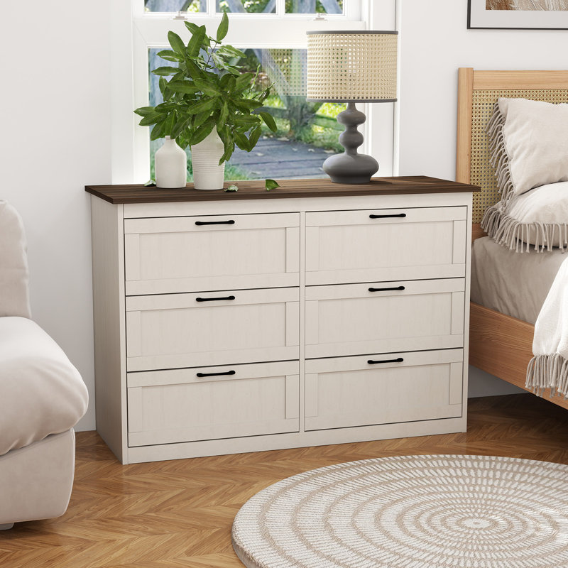 Johnnessa Farmhouse 6 Drawer Dressers For Bedroom