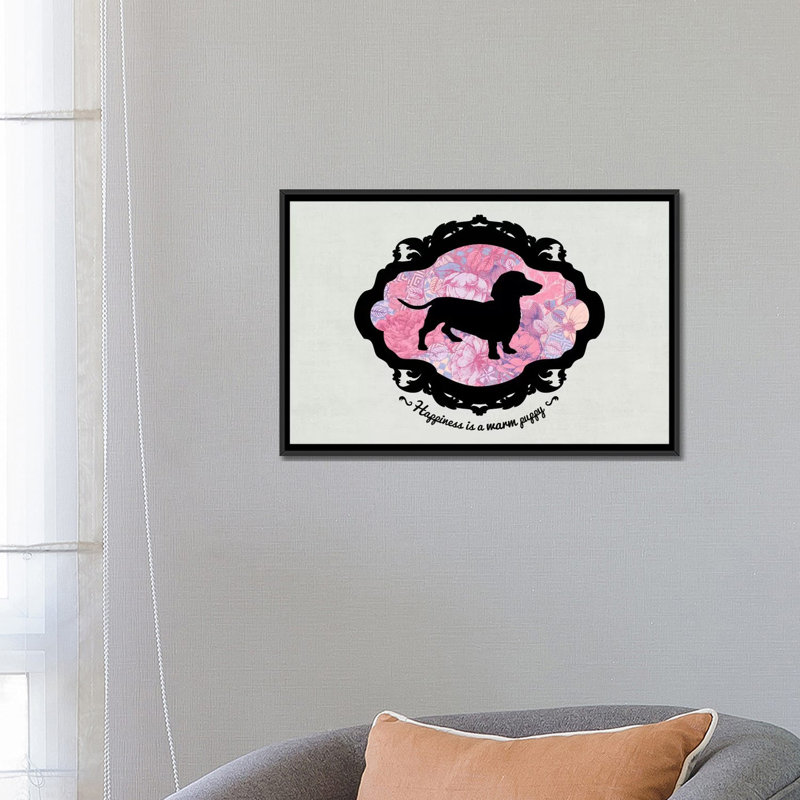 «Basset Hound I» par 5collectif, impression sur toile tendue, H 18 po x l 26 po x P 1,5 po, Toile encadrée noire