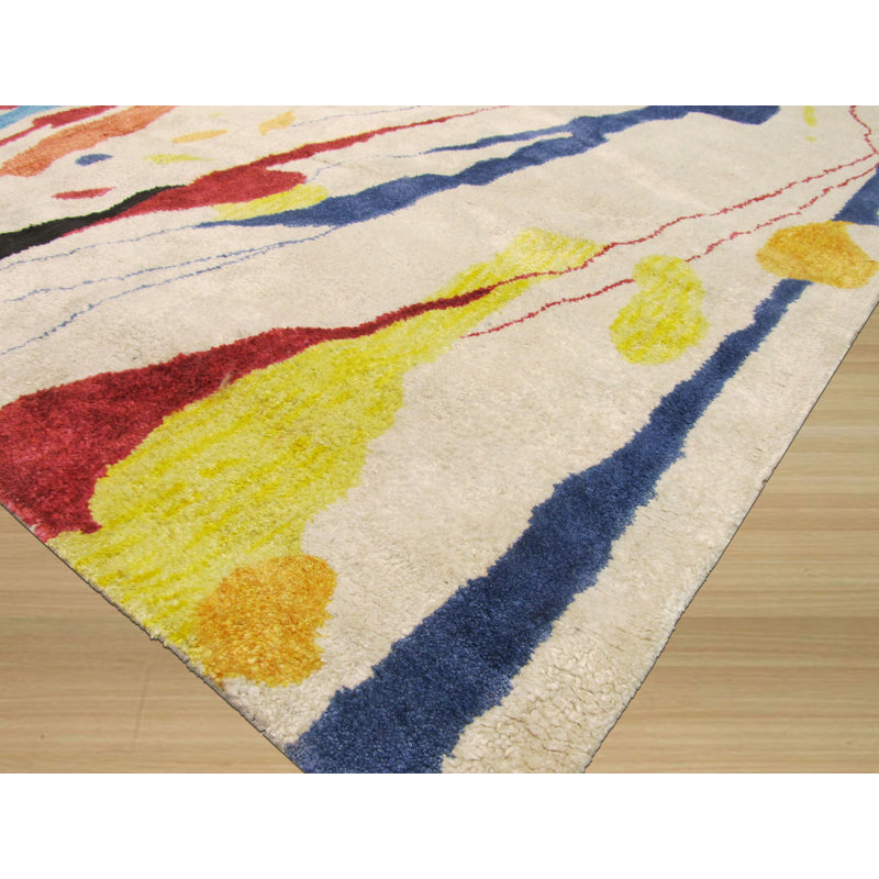 Tapis multicolore touffeté à la main Columbia, Rectangle 7 pi 7 po x 9 pi 7 po