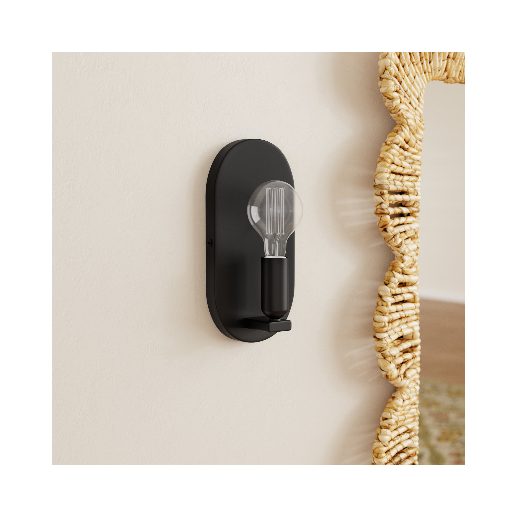 Cassi 1 - Light Dimmable Armed Sconce, Matte Black
