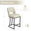 Tabouret de bar moderne en similicuir avec structure en métal, tabourets de bar modernes à hauteur de comptoir avec dossier découpé, ensemble de 2-720821085