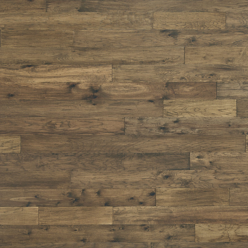 Plancher de bois franc d'ingénierie Bark Mountain View XL Hickory l 6,57 po x jusqu'à 83 po, Écorce