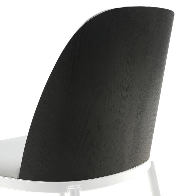 Kelce Full Back Side Chair, Noir / blanc, Ensemble de 4