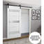 Porte de grange en verre givré Quadro avec trousse de quincaillerie d'installation-50038374-50048596