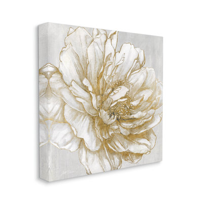 «Au-675», toile «Modern Glam White Petals» sur toile par Carol Robinson, peinture