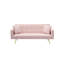Lit en polaire rose de 182 cm (71,7 pouces) pour salon, 2 places, construction robuste avec cadre en bois massif, pieds en métal, deux coussins inclus, fonction assise et table basse, design moderne, jeté de canapé inclus