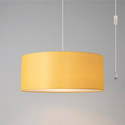 Lampe à rallonge extensible, abat-jour en lin moutarde, nickel satiné, pour le salon ou la chambre à coucher
