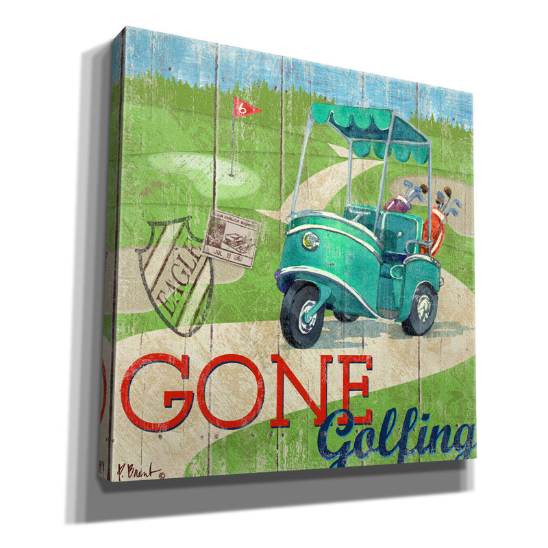 «Golf Time IV» par Paul Brent, H 12 po x l 12 po x P 0,75 po