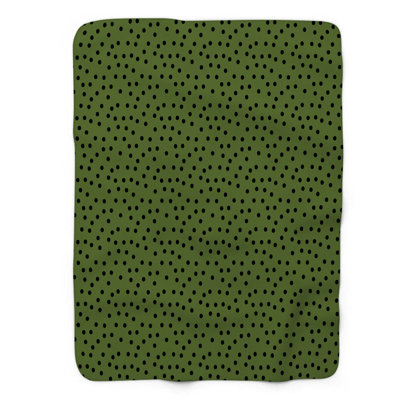 Olive Black Design - 1 Piece Premium Sherpa Blanket