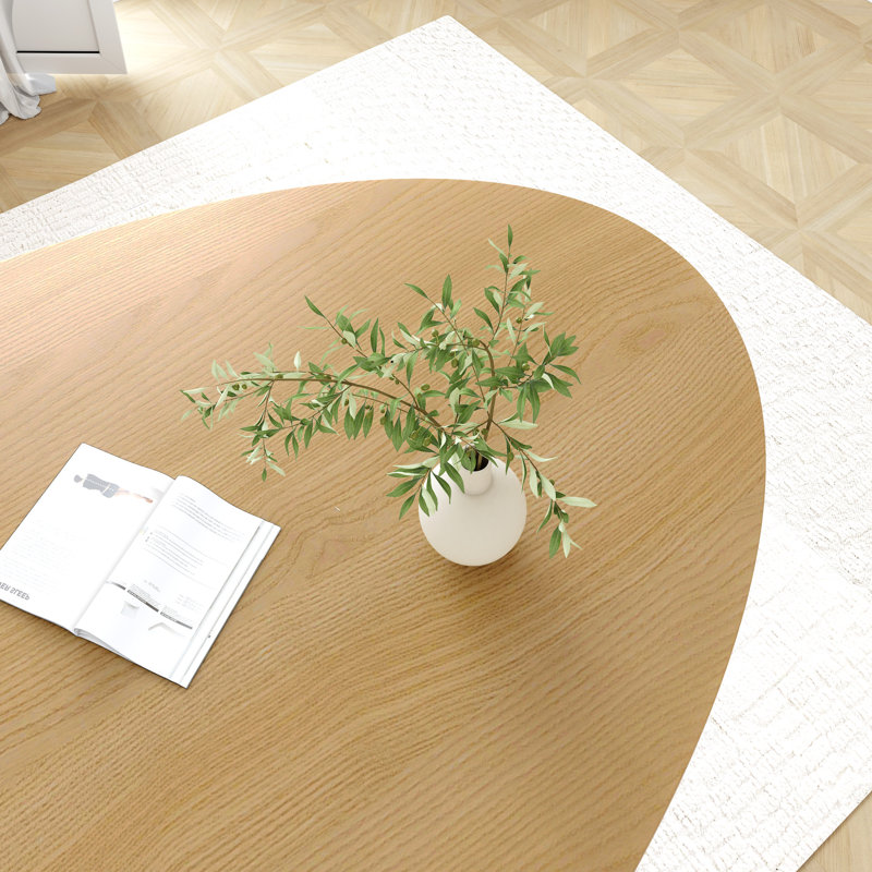 72"×37"W×30"H Oval Wood Pedestal Dining Table, Natural
