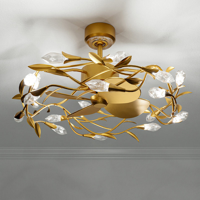 Secret Garden 20 Light Crystal LED Fandelier, French Gold