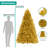 Traditional Gold Christmas Tree with Lights, Tree Prelit with Metal Stand-432555648