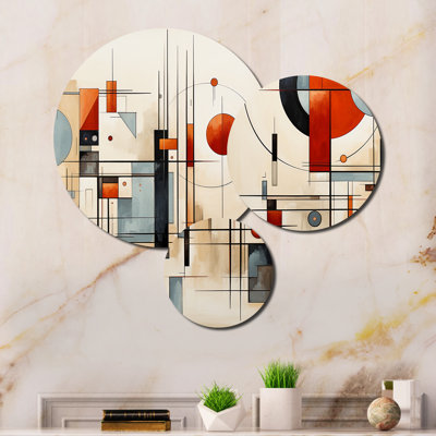 Brown Suprematism Geometric Symphony II - Abstract Suprematism Metal Wall Art Set