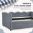 Linen Upholstered Gingham Daybed With Trundle, Usb Charging Port & Wave-Shaped Design, No Box Spring Needed-994584002