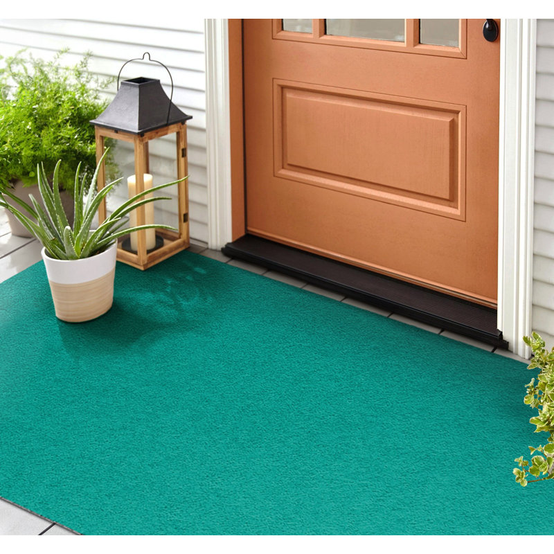 Non-Slip No Pattern Doormat, Aquamarine Waves
