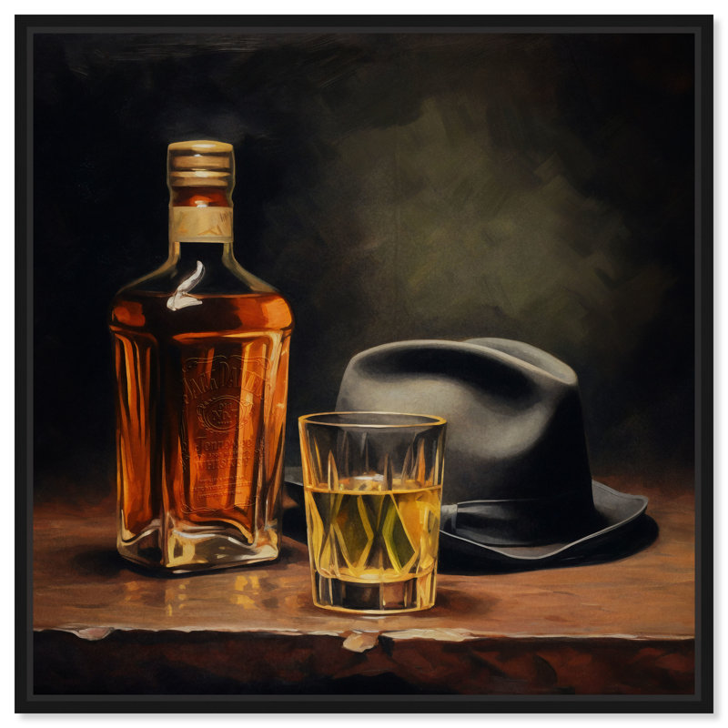 Art encadré de bar à whisky Notoriart, Cadre noir, H 13 po x l 13 po