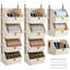 Organisateur de garde-robe suspendu à 4 niveaux, rangement en tissu pliable, pour chambre à coucher, beige, paquet de 2-814975495