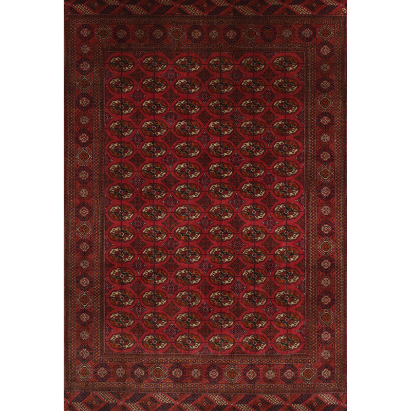 Tapis traditionnel rouge / brun Copey, Rectangle 2 pi x 3 pi