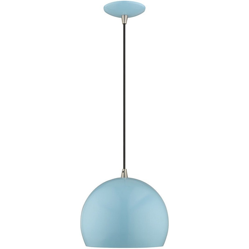 Dristin 1 - Light Single Pendant, Shiny Baby Blue/Black, Shiny Baby Blue