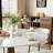 Aurora 47‘’/53‘’/59‘’ Farmhouse Round Sintered Stone Dining Table - Sculptural Solid Hardwood Pedestal For 4-8-354135554-354135555
