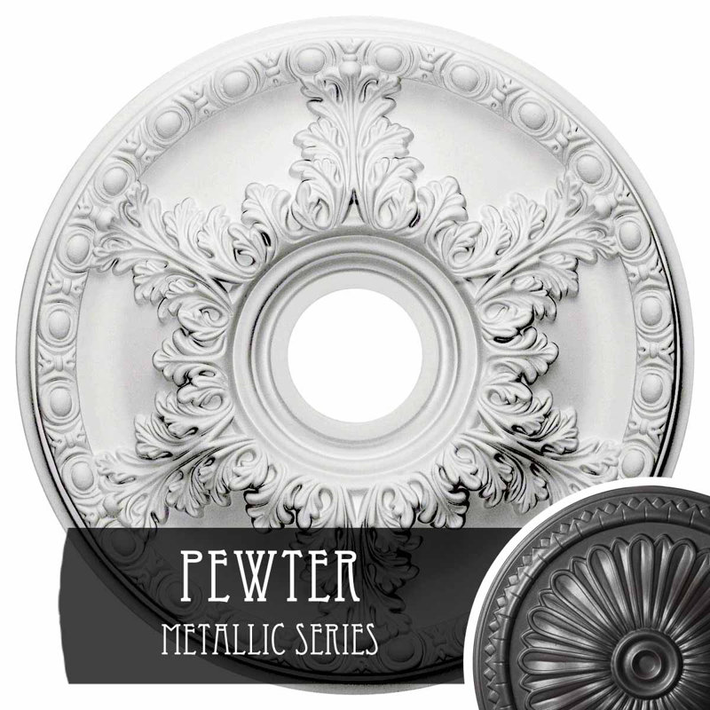 Médaillon de plafond Endurathane Norwich, DO 18 po x P 3 1/2 po x P 1 3/8 po (convient aux auvents jusqu'à 4 1/2 po), finition Americana peinte à la main