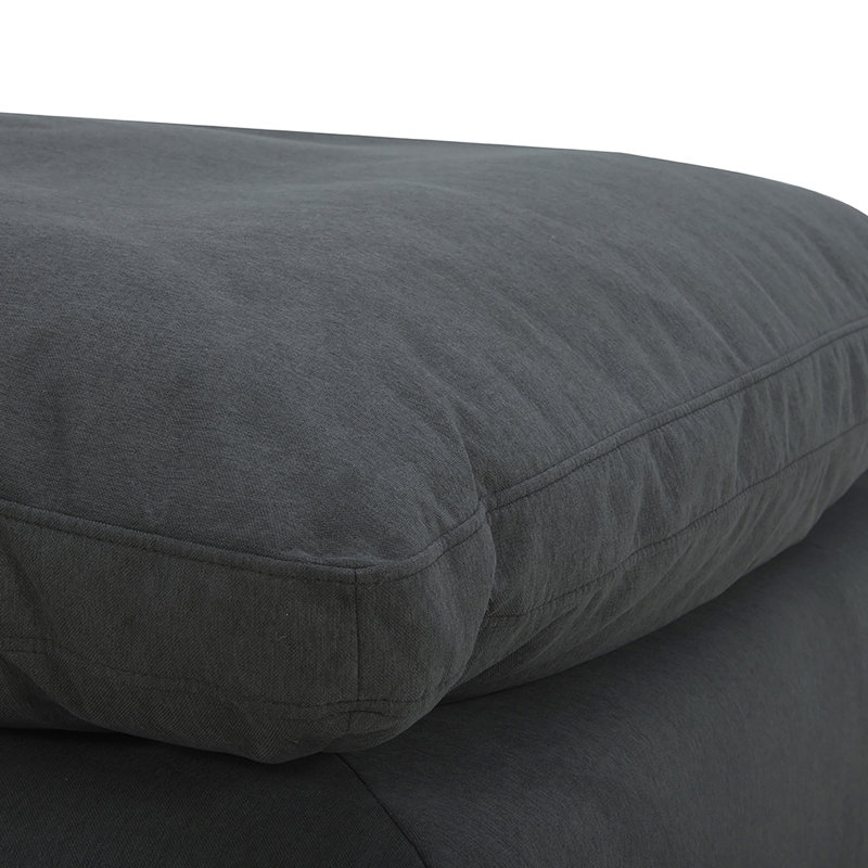 Asher 43'' Oversized Upholstered Ottoman, Peyton Dark Slate Gray Pepper Canvas
