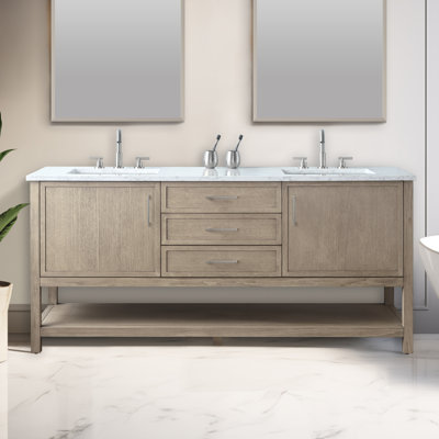 Stratford 72'' Double Bathroom Vanity with Engineered Stone Top