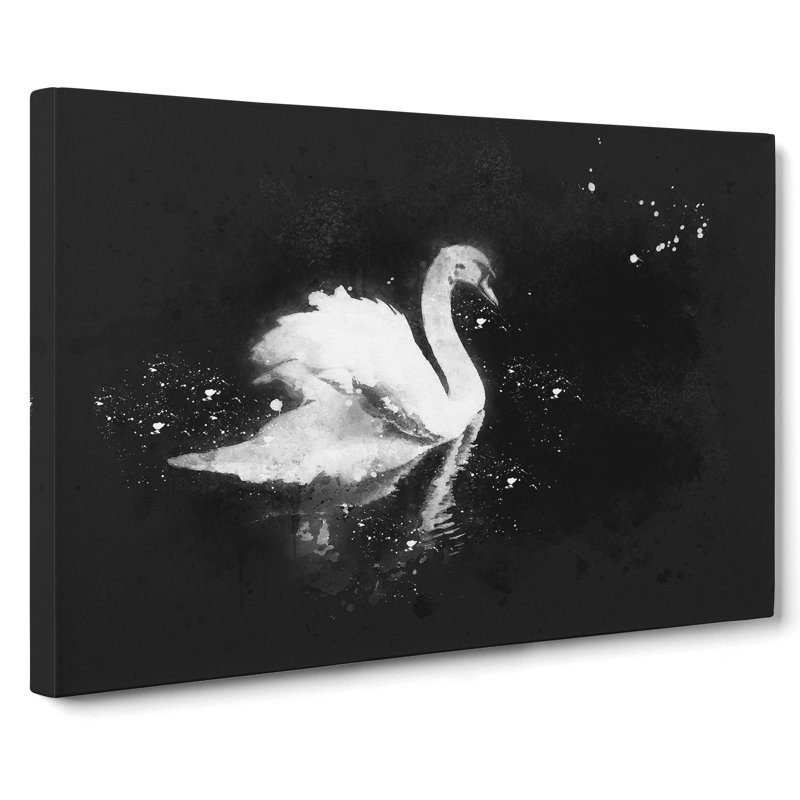 Swan - Wrapped Canvas, 40cm H x 60cm W x 3cm D