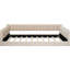 Lit de jour rembourré double TG en beige avec pochette de rangement - Moderne et pratique pour les espaces de vie Sans sommier, facile à assembler Revêtement côté élégant et confortable Toutes les pièces sont à ressorts requises, installation