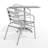 Gearard Square Aluminum Indoor-Outdoor Table Set with 2 Slat Back Chairs-92070849-92070853
