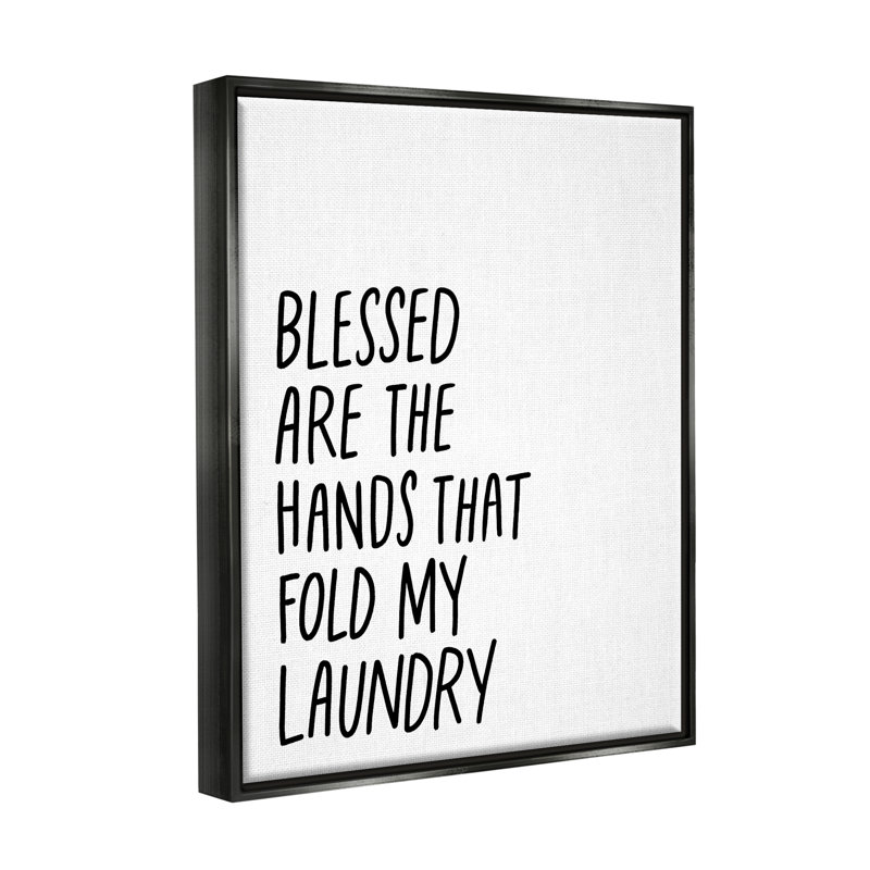 «Hands That Fold Laundry» par Doodles. Impression graphique, Cadre flottant noir de jais, H 21 po x l 17 po x P 1,7 po