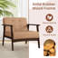 2PCS Fauteuil d'appoint capitonné moderne style Mid-Century avec accoudoirs brun-1144371020-1144371010