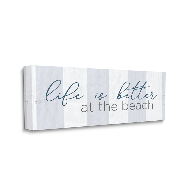 «Life Better At Beach», art textuel sur, H 10 po x l 24 po x P 1,5 po
