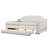 Full Size Upholstered Daybed with LED Lighting, Trundle and Three Storage Drawers, Modern Beige Bed-345676713