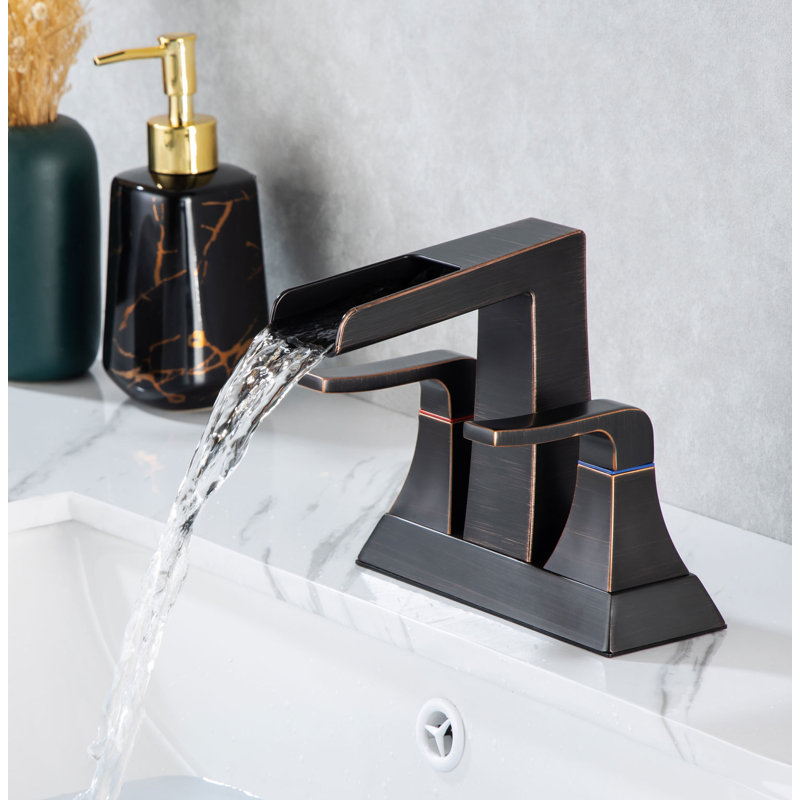 Centerset 2-handle Bathroom Faucet with Drain Assembly, Oil Rubbed Bronze