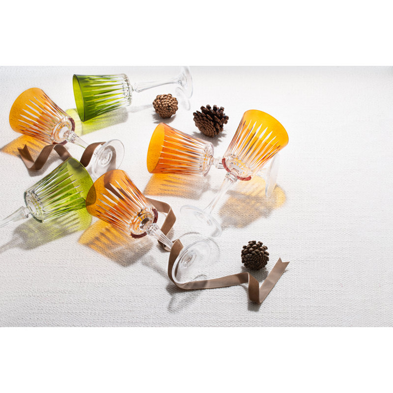 Vibrant Multicolor Crystal Goblet Set of 6