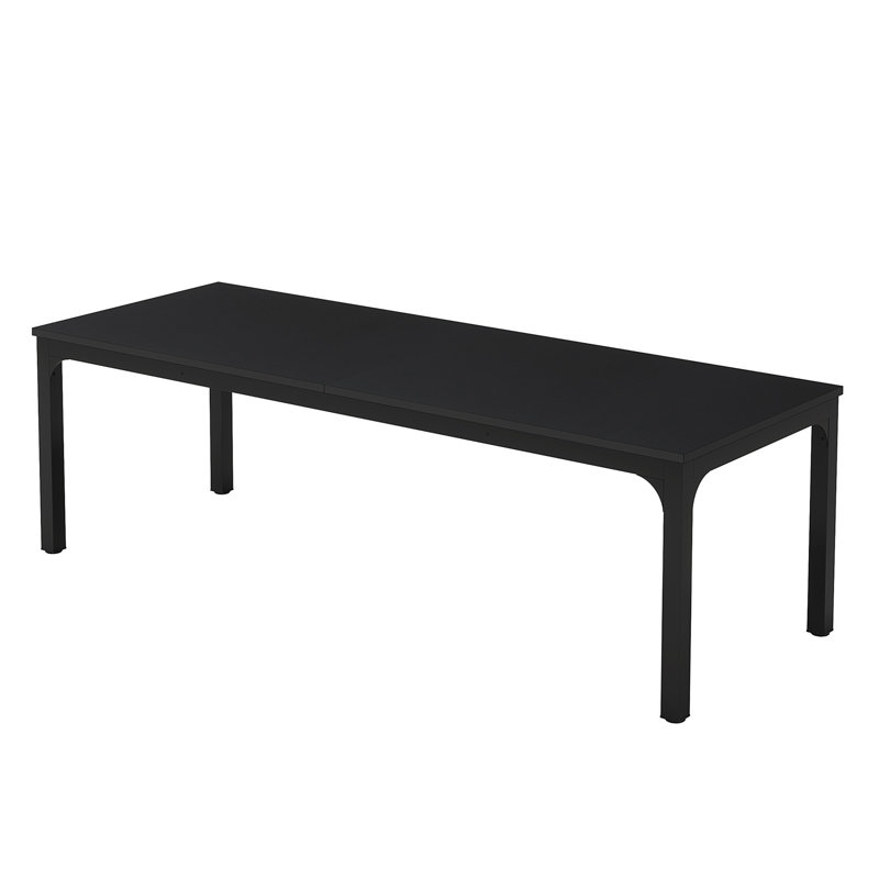 Lamekia Metal Base Dining Table, Black, Black