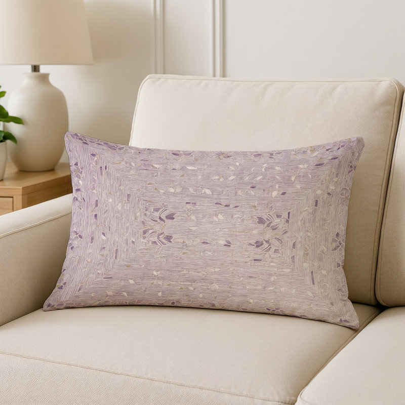 Coussin décoratif intérieur et extérieur Modern, Beige abstrait 48, Rectangle H 18 po x l 25 po