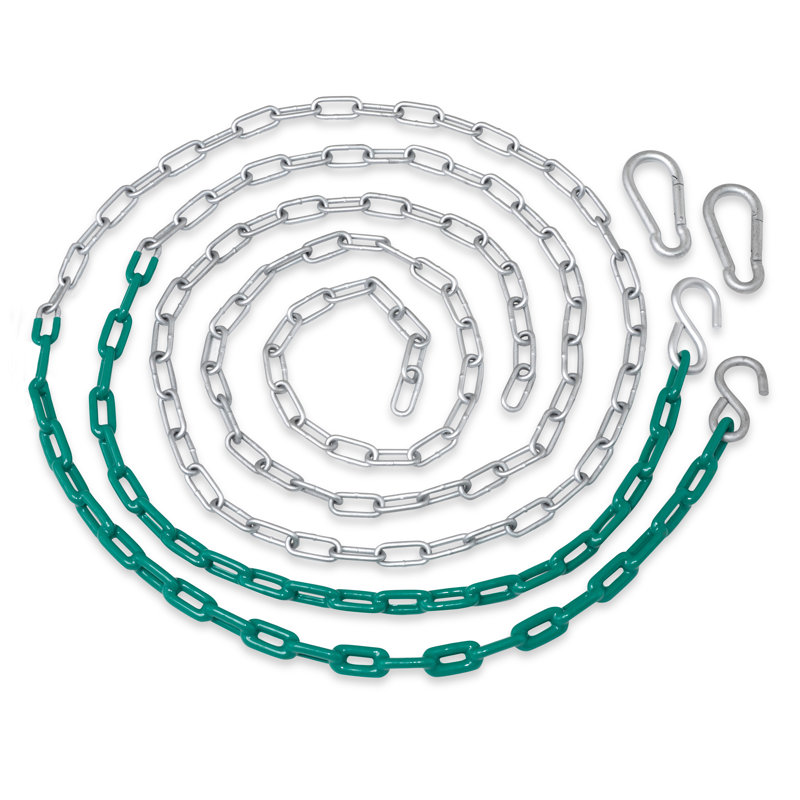 Replacement Coated Heavy-Duty Swing Seat Chain | Playground Sets & Accessories for Children, Green