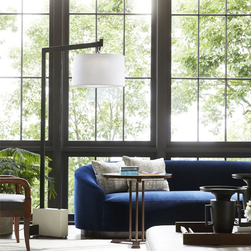 Turner Small Sofa Paprika Velvet, Dark Walnut, 29.5"H x 108"W x 34"D, Indigo Velvet