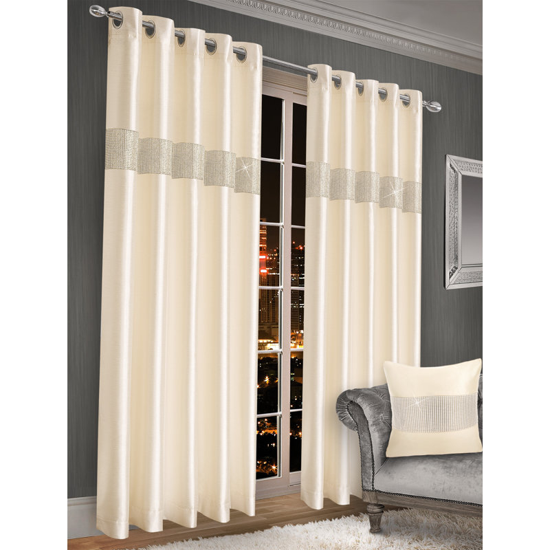 Aavash Curtain, 46cm Width x 54cm Drop, Cream