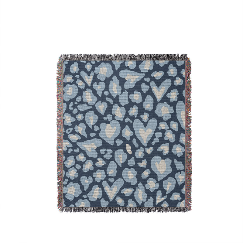 Jeté en coton à imprimé animal, Rust Brown; Beige; Blue, 60 po x 80 po